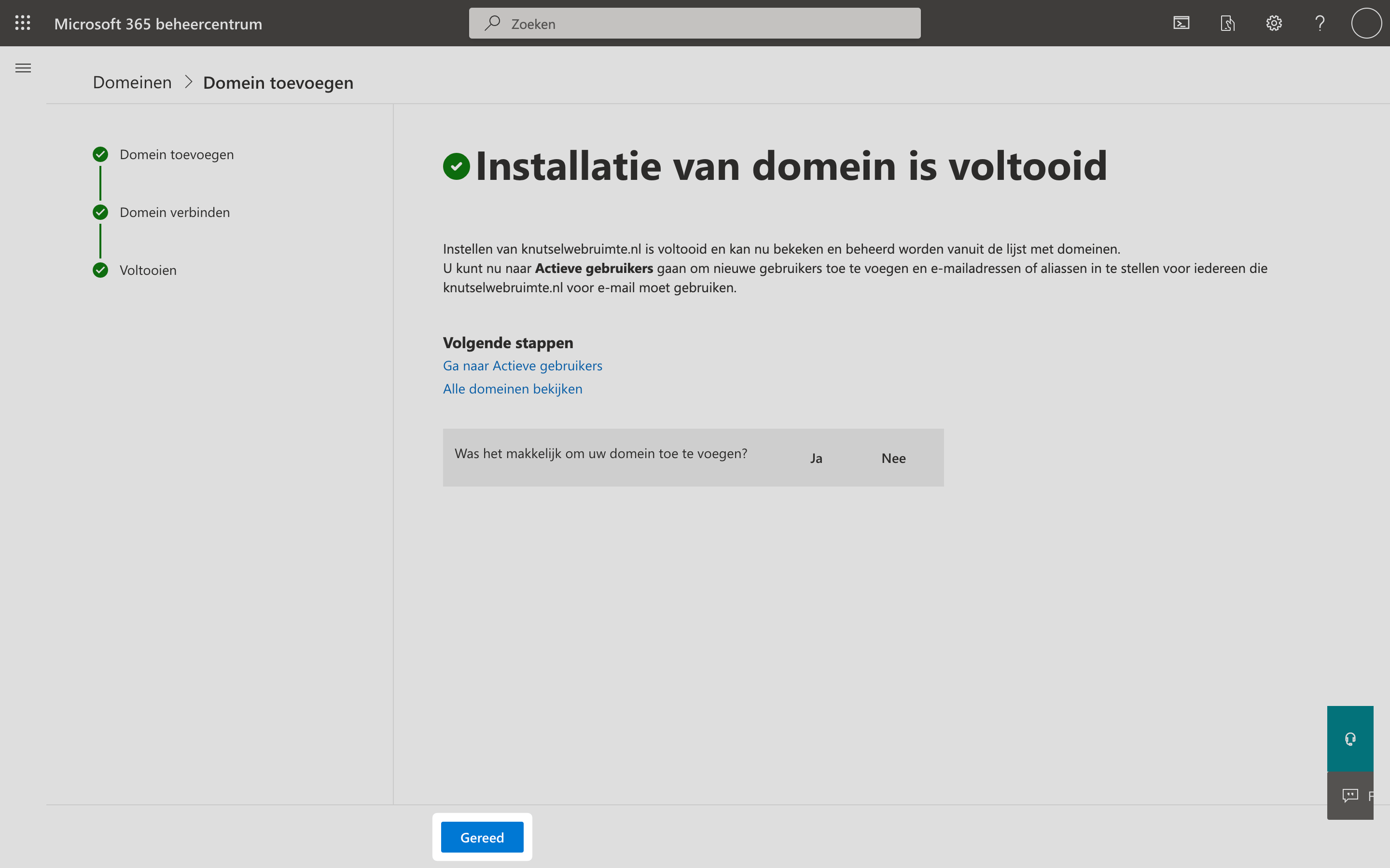 Microsoft 365 instellen: configuratie afronden.