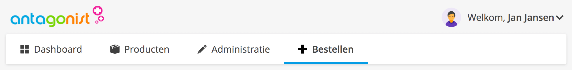 Klik in het menu op 'Bestellen'.