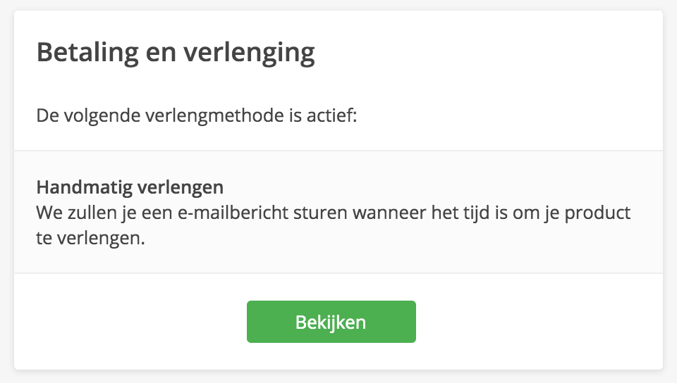 Je verlengmethode bekijken en aanpassen in Mijn Antagonist.