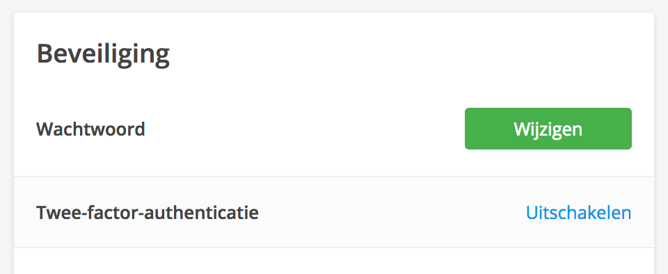 Klik bij 'Wachtwoord' op 'Wijzigen'.