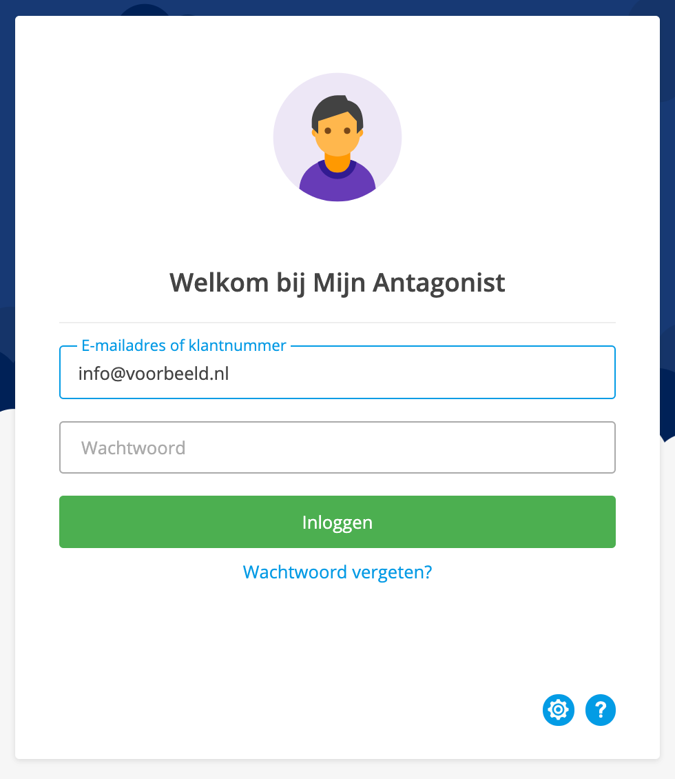Vul het bij ons bekende e-mailadres of klantnummer in als gebruikersnaam.