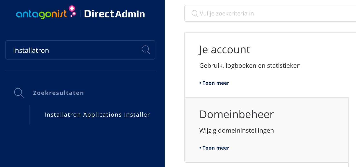 Installatron in DirectAdmin.