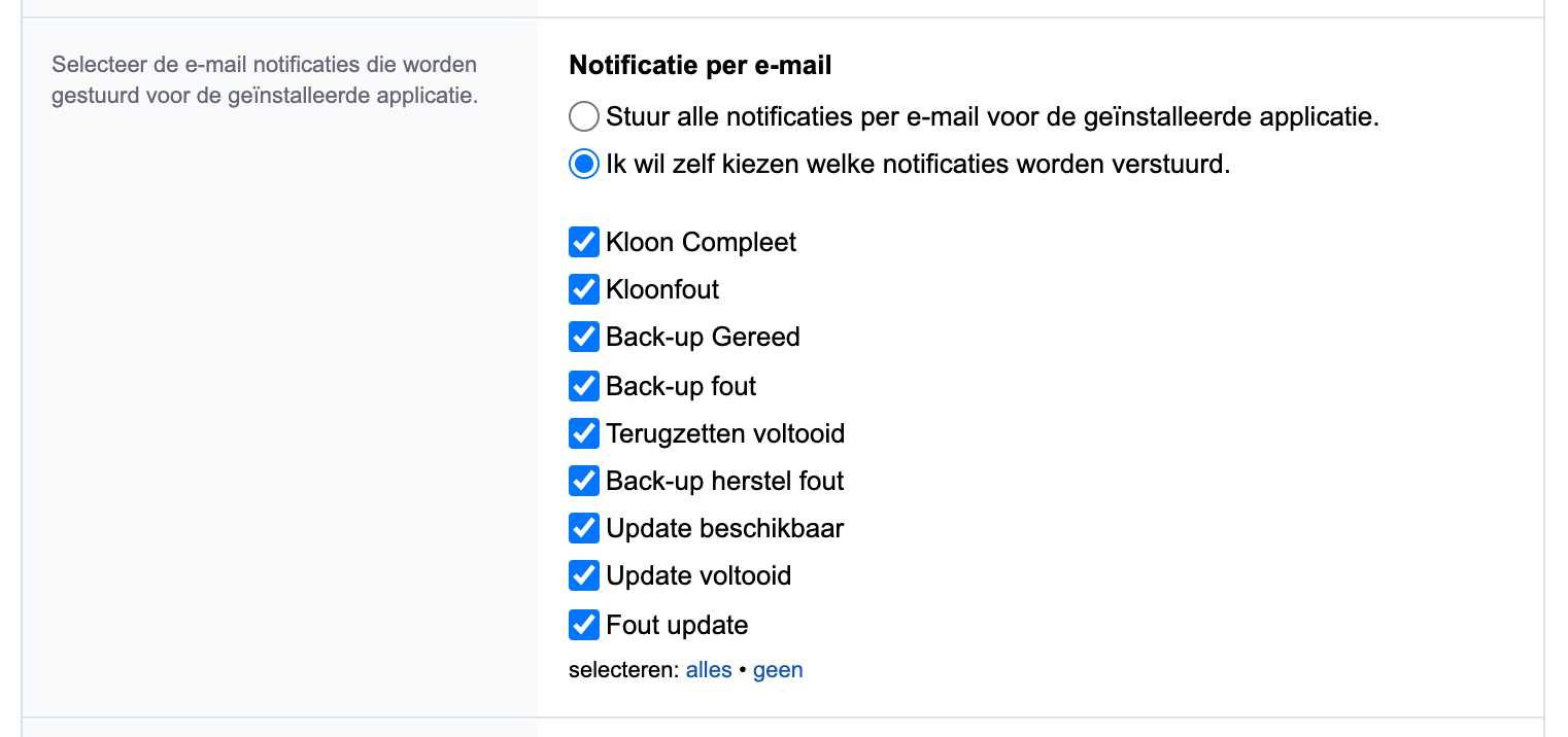 Installatron notificaties beheren in DirectAdmin.