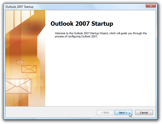 De wizard van Outlook 2007.