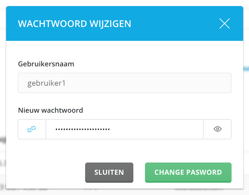 Voer een nieuw wachtwoord in en sla het op.