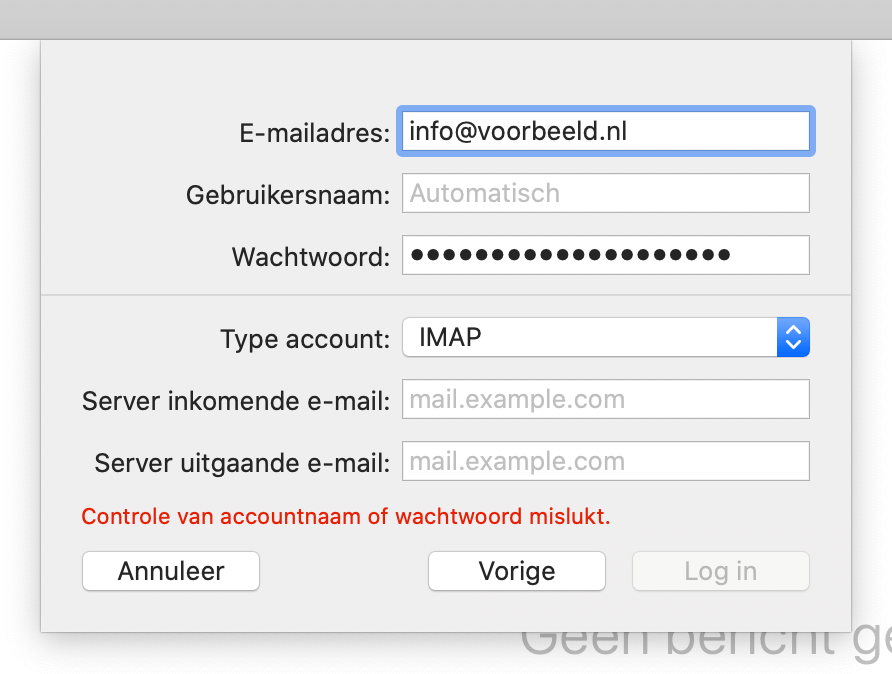 De authenticatie-melding in Apple Mail.