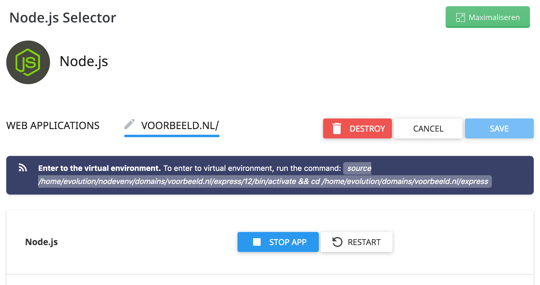 Virtualenv activeren en naar je projectmap navigeren.