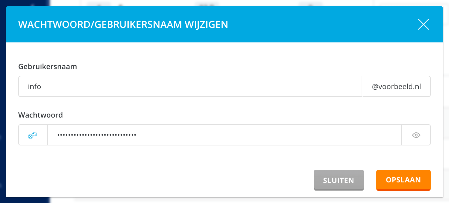 Vul een nieuw wachtwoord in voor je e-mailaccount.
