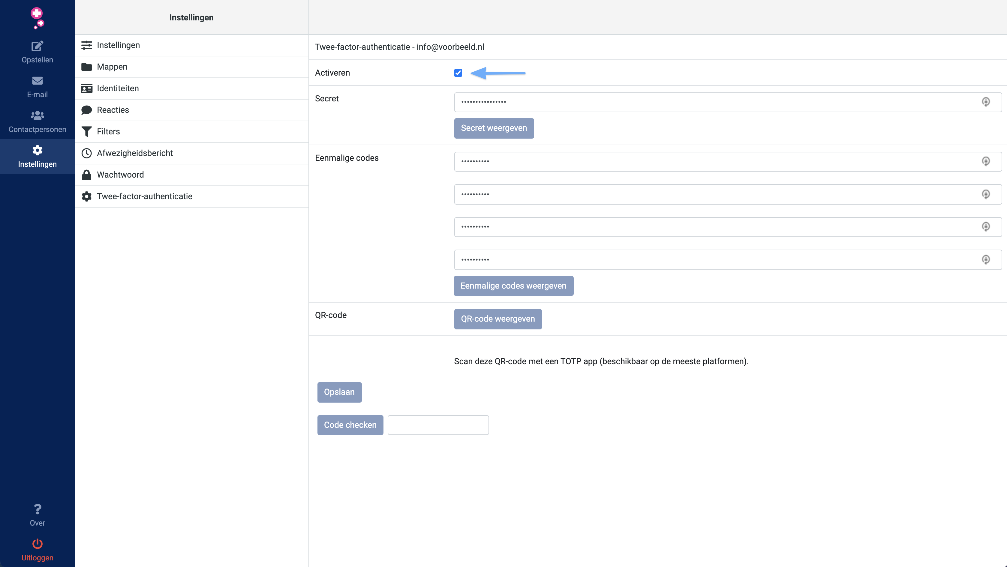 2FA voor webmail uitschakelen