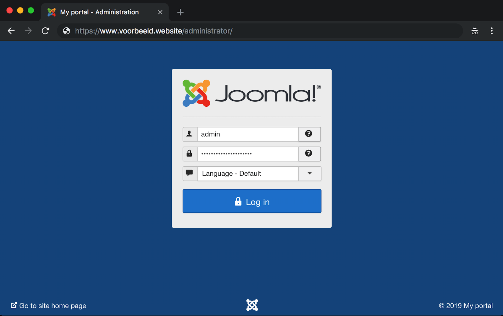 Log in op de backend van je Joomla-installatie.