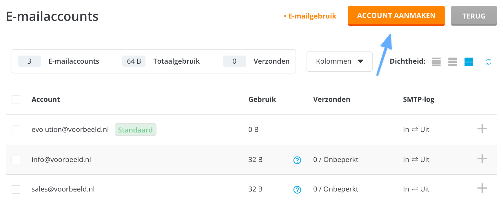 Klik op 'Account aanmaken'.