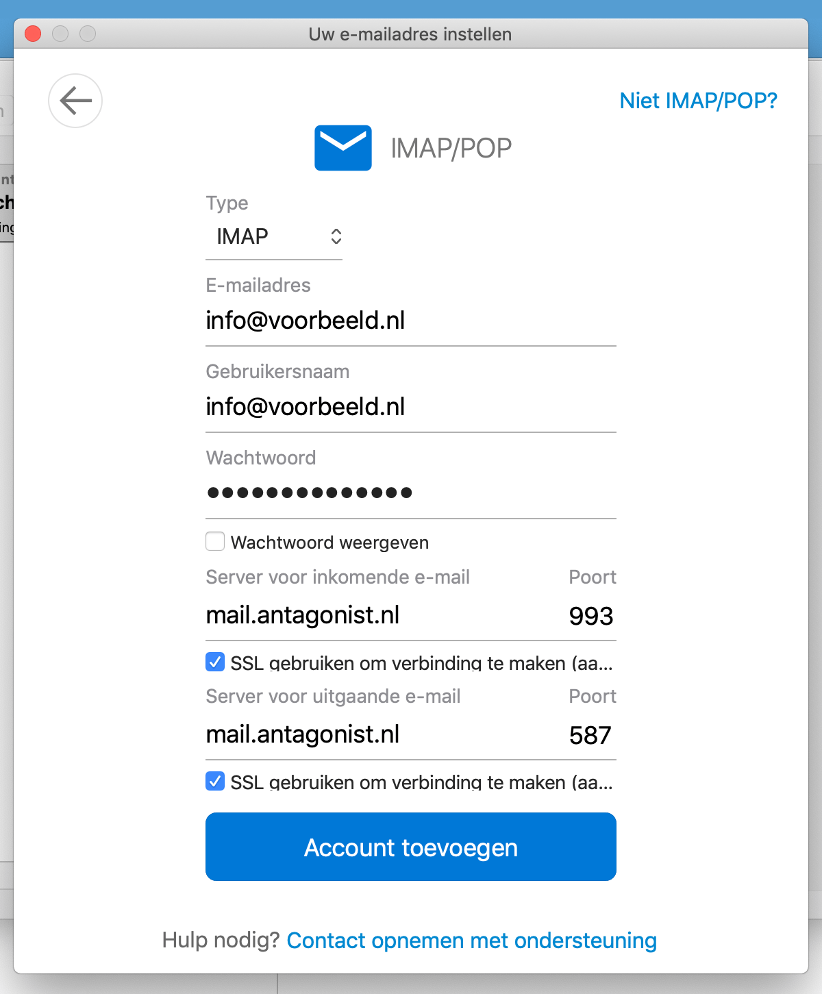 Vul de gevraagde gegevens in.