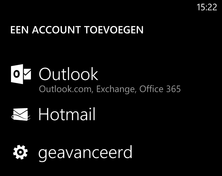 Scroll naar beneden en kies voor 'geavanceerd'.