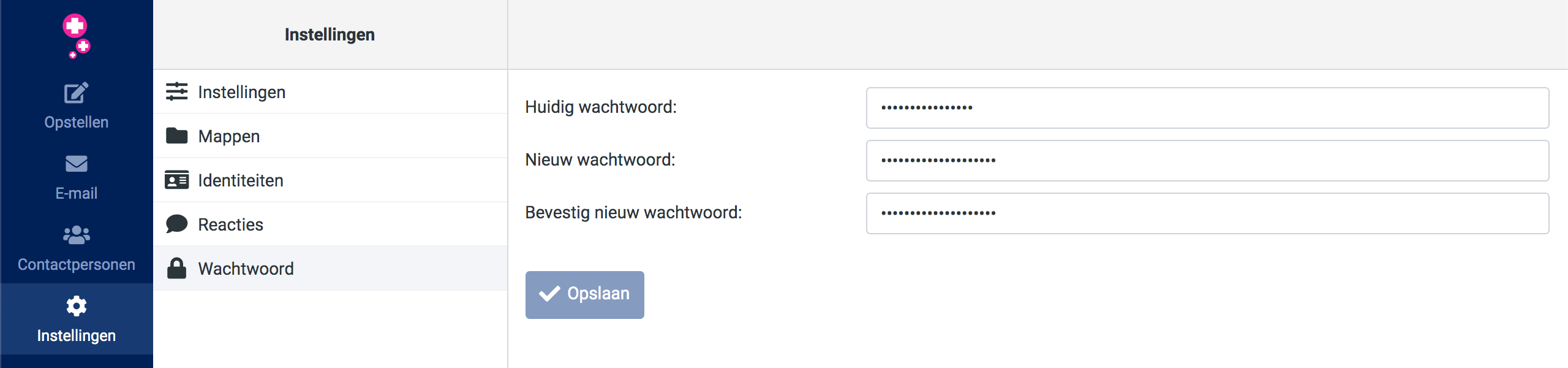Het wachtwoord van een e-mailaccount wijzigen via de webmail van Antagonist.
