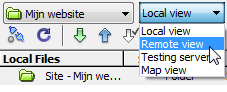 Klik onder 'Files' op 'Local view' en kies voor 'Remote view'.