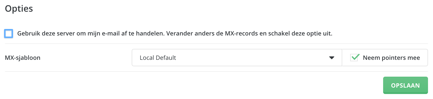 Lokale mailafhandeling beheren in DirectAdmin.