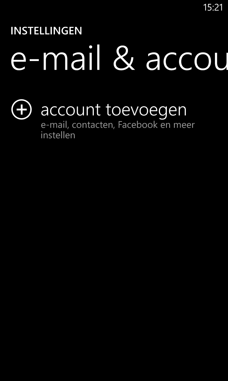 Klik op 'account toevoegen'.
