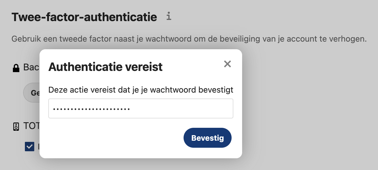 Vul het wachtwoord van je online opslag in ter bevestiging.