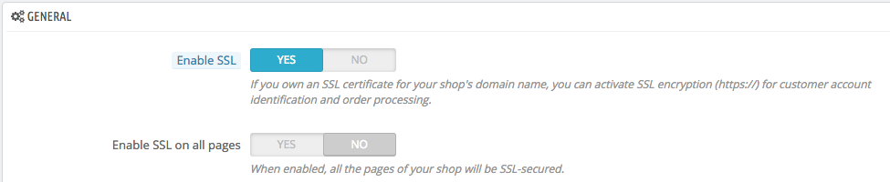 Wijzig de instelling 'Enable SSL' naar 'Yes' en klik onderaan op 'Save'.