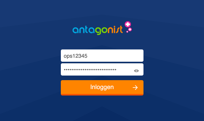 Het inlogscherm van je online opslag.