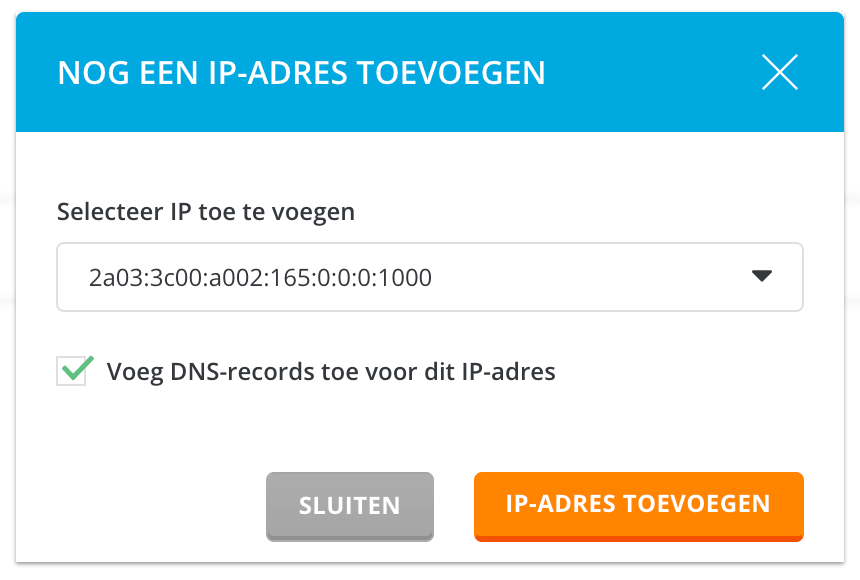 Het toevoegen van een IPv6-adres binnen DirectAdmin.