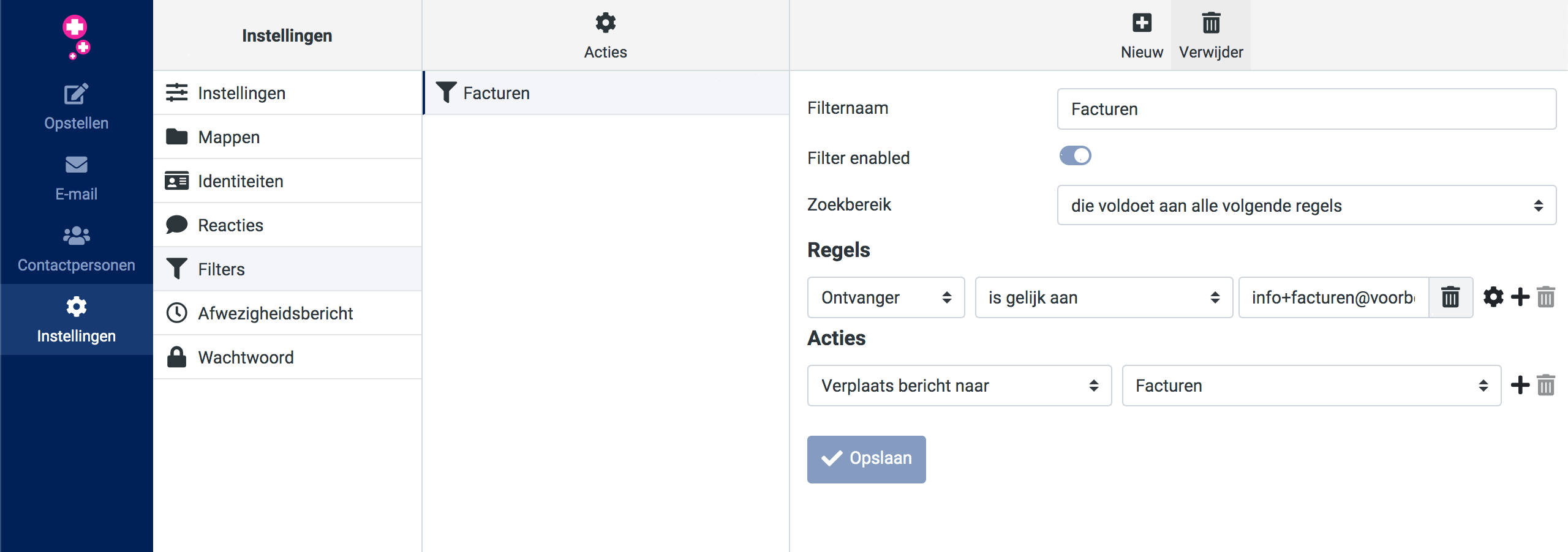 Klik rechts bovenin op 'Verwijderen'.